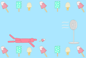 アイスキャンディ　アイスクリーム　カード　広告　夏休み　シティポップ 熱中症対策