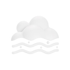 Fog 3d icon. Cloudiness cloudy and foggy. Isolated object on a transparent background