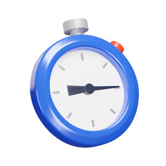 Stopwatch for 15 seconds 3d icon. Isolated object on a transparent background
