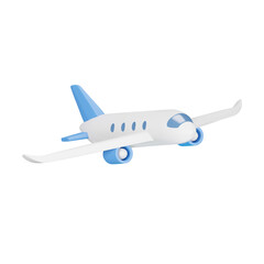 Airplane 3d icon. Isolated object on a transparent background