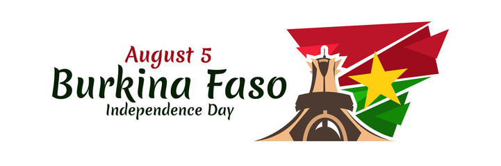 August 5, Burkina Faso Independence day vector illustration. Suitable for greeting card, poster and banner.