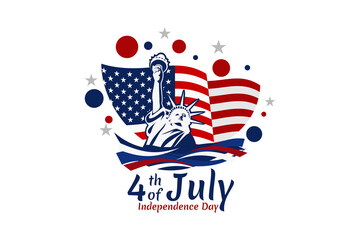 Independence day of the USA 4 th july. Happy independence day vector lllustration. Suitable for greeting card, poster and banner.