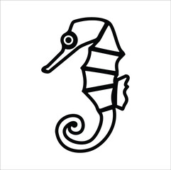 seahorse doodle drawing coloring book vector design illustration line art © hong_honk