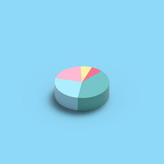 Obraz premium 3D graph icon on blue background.
