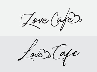 Coffee shop logo design. cafe logo. love cafe. coffee text logo