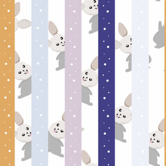 seamless pattern with cute bunny rabbit background