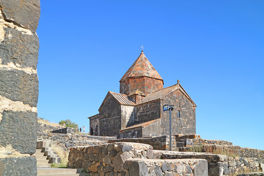 Sevanavank Monastery Complex on the Cliff Overlooking Lake Sevan, Gegharkunik Province of Armenia