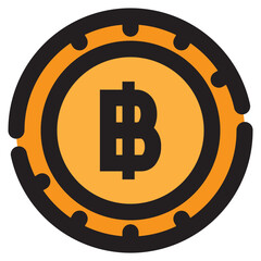 Isolated Currency and Cryptocurrency Color Line SVG Free Vector Graphic