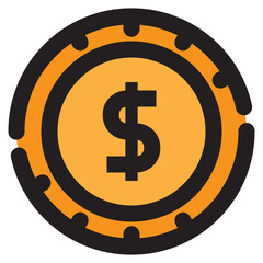 Isolated Currency and Cryptocurrency Color Line SVG Free Vector Graphic