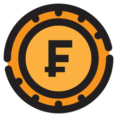 Isolated Currency and Cryptocurrency Color Line SVG Free Vector Graphic