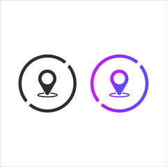 Location pin icon button, in solid and gradient color