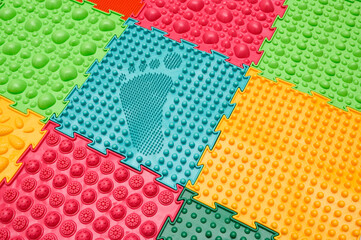 Orthopedic floor mat. Close-up.