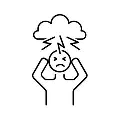 Black line icon for Stress
