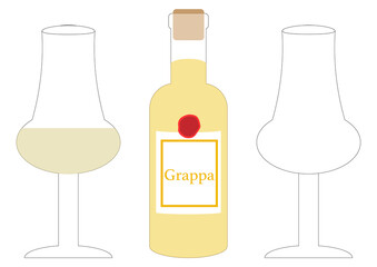 グラッパとグラッパ用グラス