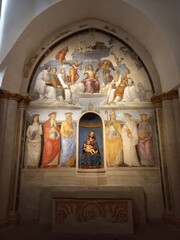 trinità e santi, Cappella di San Severo, Perugia, Umbria, Italia

