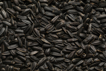 Black sunflower seeds as background