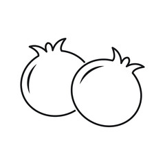 Fresh pomegranate icon. Outline fresh pomegranate