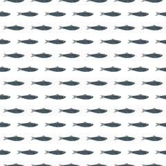 Fish Seamless pattern. Fish Cartoon doodle, Vector illustration