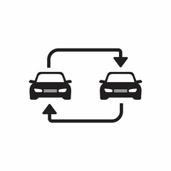 Trade in car icon. Car exchange symbol. Flat design