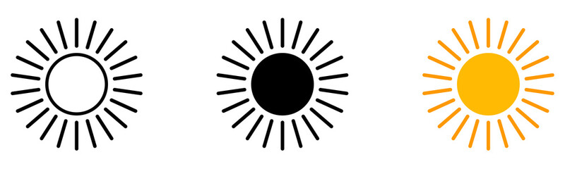 Vector set of sun icons. Sun star icons collection. Vector illustration  eps10