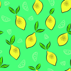 Vector graphics Seamless pattern Lemons