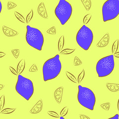 Vector graphics Seamless pattern Lemons