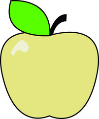 green apple on white background, green apple vector, green apple illustration vector, green apple icon vector, green apple animation vector for your design needs