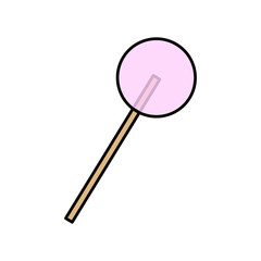 Lollipop vector icon. Flat colorful sweets logo with lines. Candies in thin style.