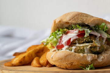 Veggie burger on white background