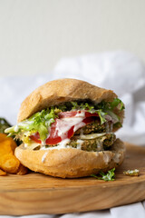 Veggie burger on white background