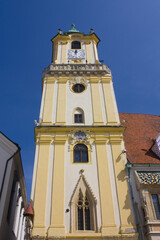 Fototapeta na wymiar Old Town Hall (Bratislava City Museum (Mestske Muzeum)) on Main square in Bratislava
