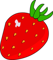 strawberry on white background, strawberry vector, strawberry illustration vector, strawberry icon vector, strawberry animation vector for your design needs