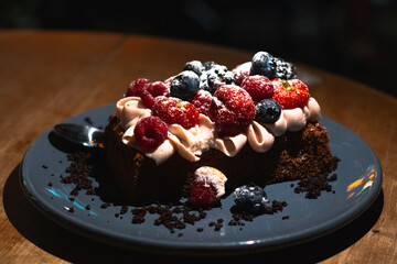 cake with berries