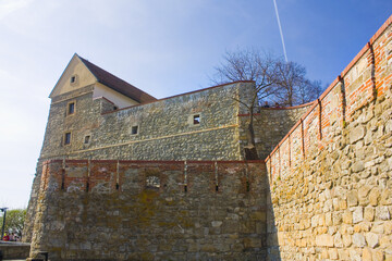 Fortifications of Bratislava Castle in sunny day