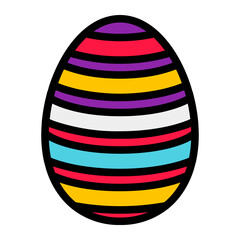 Isolated Happy Easter Color Line SVG Free Vector Graphic