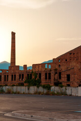 Fototapeta na wymiar Ruined old brick factory in Scauri, Italy.