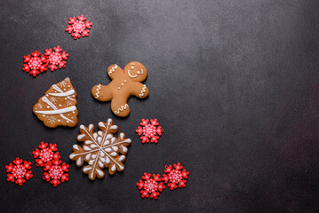Delicious gingerbread cookies with honey, ginger and cinnamon