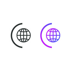 Globe. website icon, in solid and gradient color