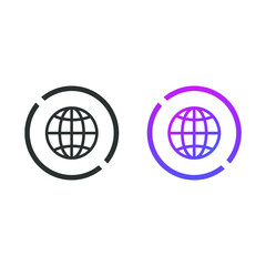 Globe. website icon, in solid and gradient color