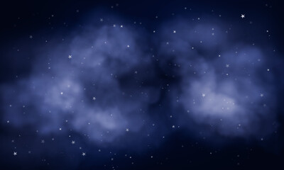 Fototapeta premium Starry sky with clouds at night