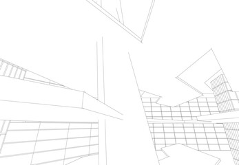 Abstract architecture background 3d illustration