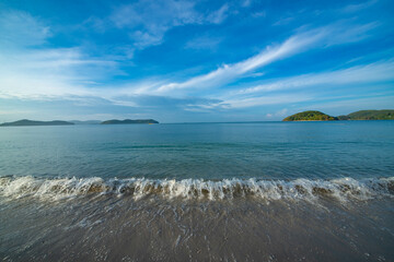 A beautiful view of Pantai Cenang Beach in Langkawi, Malaysia.