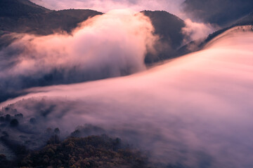 Misty clouds over the valley