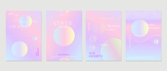 Trendy abstract gradient poster set, colorful abstract shapes. Futuristic design wallpaper for poster, banner, cover, flyer, presentation, advertising, invitation