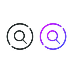 Search icon button, in solid and gradient color