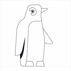 Penguin Coloring book page for kids  