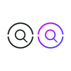 Search icon button, in solid and gradient color