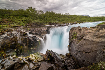 waterfalls in iceland during summertime