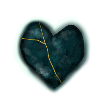 Heart container repaired with gold lacquer