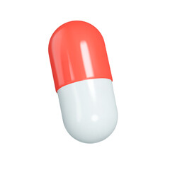 Medicine Pill 3d icon. Isolated object on a transparent background